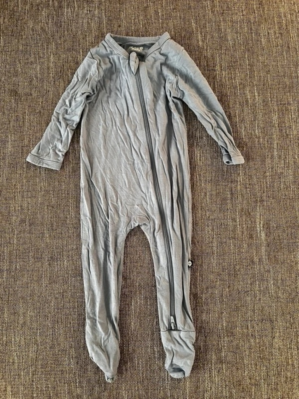 Kyte Baby Blue Bamboo Zipper Footie Pajamas 3–6 Months